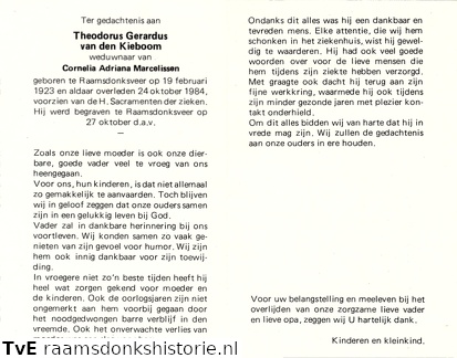Theodorus Gerardus van den Kieboom- Cornelia Adriana Marcelissen